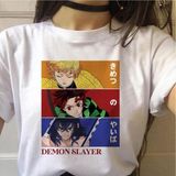 Japon Anime Demon Slayer Tişört GR362 - Beyaz - XL