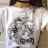 Japon Anime Demon Slayer Tişört Model JAP78 - Beyaz - XL
