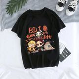Japon Animesi Demon Slayer T-Shirt Unisex Tanjirou Kamado Kimetsu Nezuko MOD63 - Siyah - XL