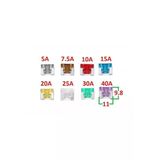 Japon Araçlar Için Mini Bıçak Sigorta Alçak Profil / Yassı 100 Adet 5A 7.5A 10A 15A 20A 25A 30A