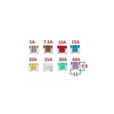 Japon Araçlar Için Mini Bıçak Sigorta Alçak Profil / Yassı 50 Adet 5A 7.5A 10A 15A 20A 25A 30A