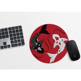 Japon Balığı Koi Mousepad Yuvarlak Mousepad - 20CM - Mousepad