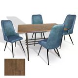 Japon - Çırağan Masa Takımı - 70X120 (Werzalit, Wermodin Ve Allzalit Tabla) - (Rustic Dark - Mavi)
