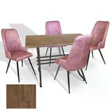 Japon - Çırağan Masa Takımı - 70X120 (Werzalit, Wermodin Ve Allzalit Tabla) - (Rustic Dark - Pembe)