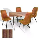 Japon - Çırağan Masa Takımı - 80X120 (Werzalit, Wermodin Ve Allzalit Tabla) - (Indiana Wood - Kiremit)