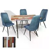 Japon - Çırağan Masa Takımı - 80X120 (Werzalit, Wermodin Ve Allzalit Tabla) - (Redwood - Mavi)