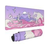 Japon Dalgaları Fuji Balıkçıl Kuş Mouse Pad Uzun Genişletilmiş XL Mousepad Masa Pedi Oyun Pc Masaüstü Büyük Kauçuk Fare Pedleri Dikişli Kenarlar 70 cm X 30 cm