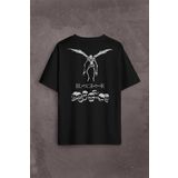 Japon Death Note Black Air Hip Hop Sırt Ön Baskılı Oversize Tişört Unisex T-Shirt
