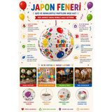 Japon Feneri Happy Birthday Baskılı Balon 25 Cm Doğum Günü Asma Parti Süsü Dekorasyon Feneri