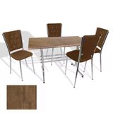 Japon - Kapitoneli Masa Takımı - 70X120 (Werzalit, Wermodin Ve Allzalit Tabla) - (Rustic Dark - Kahve)