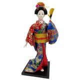 Japon Kimonolu Geyşa Bebek Kabuki Biblo 30 cm No.17