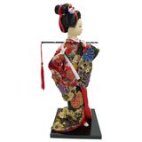 Japon Kimonolu Geyşa Bebek Kabuki Biblo 30 cm No.19