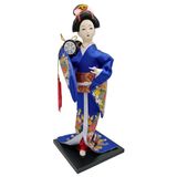 Japon Kimonolu Geyşa Bebek Kabuki Biblo 30 cm No.20