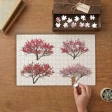 Japon Kiraz Çiçeği Ağaçları Tasarımı 240 Parça Ahşap Puzzle Ahşap Kutuda MP00488