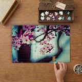 Japon Kiraz Çiçekleri Tasarımı 240 Parça Ahşap Puzzle Ahşap Kutuda MP02135
