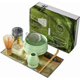 Japon Matcha Çayı Seti 7 Parça – Matcha Çırpıcı, Seramik Kase, Bambu Ölçek ve Diğer Aksesuarlar - Renkli - 1 Adet