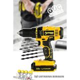 Japon Professıonel Tools 58V 8AH Gh-12 Metal Şanzıman Şarjlı Çift Akülü Vidalama 27PRÇ Uç Setli