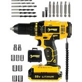 Japon Technology 58V 8AH Fuy-7 Darbeli Metal Şanzıman Şarjlı Çift Akülü Vidalama 27PRÇ Uç Setli