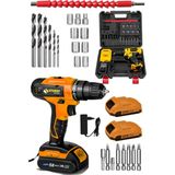 Japon Technology 58V 8AH Lıon Quik Seri Çift Akülü Vidalama Metal Şanzu Darbeli 27 Parça Uç Setli