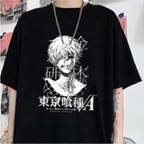 Japonya Anime Punk Tokyo Ghoul Kaneki Ken Tshirt - Siyah