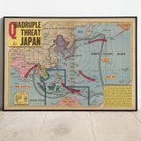 Japonya II. Dünya Savaşı Dekoratif Şehir haritası Posteri 60x90 cm AMC440