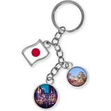 Japonya Üçlü Epoksi Metal Çift Taraflı Damla Anahtarlık Japan - Renkli - 10cm