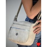 Jara Bag Hera Orijinal Günlük Natürel Yumuşak Deri Çok Gözlü Omuz Çantası - Krem