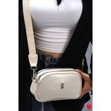 Jara Bag Riga Kadın Çapraz Çanta Yumuşak Dokulu, Çok Bölmeli Günlük Omuz Çantası - Krem