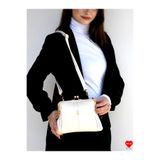 JARA Bag Vienna Krem Kadın Çapraz ve Omuz Çantası | Gold Detaylı, Zarif ve 4 Bölmeli