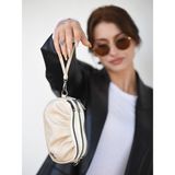 Jara Uruz Çok Bölmeli Mini Clutch Omuz Çantası - 130-Krem Rengi