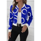 Jardin Allure Kadın Uzun Kollu Önden Fermuarlı Kısa Şardonlu Dalgıç Ceket - L - XL - Saks Mavi