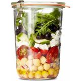 Jarlovein Weck Mold 850 ml Şeffaf Cam Kilitli Kavanoz 1 Adet Sofra Sunumuna Uygun Şık Tasarım