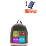 Jarmend Pixel Mini Led Ekranlı Akıllı Okul Sırt Çantası Işıklı Küçük Boy Powerbank Hediyeli - Pembe