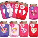 JarThenaAMCS 40 Sevgililer Günü Şekerlik El İşi Seti Pembe Mor Kalp Mason Kavanoz Kağıt Kartları Şekersiz İkram Çantaları DIY Goodie Değişim Parti Favor Malzemeleri