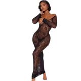 JARTİYER ELBİSE VÜCUT ÇORABI BODYSTOKİNG LİKRALI DESENLİ PAMUKLU