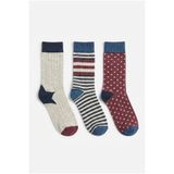 Jartoe Çizgili Retro Çorap Pamuklu Unisex 3'lü Soket Çorap Renkli Günlük Puantiyeli Çorap Rahat Çorap SC22787