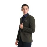 Jasino Erkek Lacivert Pamuklu Likralı Slim Fit Örme Esneyen Mono Yaka Blazer Ceket Haki 60