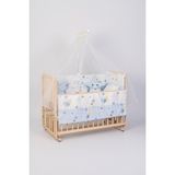 Jasmin Bebe Beşik Uyku Seti Mavi Yıldızlı 10 Parça + Cibinlik ve Aparatı Hediye - Mavi - Beyaz - 60 x 120 cm