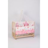 Jasmin Bebe Beşik Uyku Seti Pembe Yıldızlı 10 Parça + Cibinlik ve Aparatı Hediye - Pembe - Beyaz - 60 x 120 cm