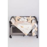 Jasmin Beşik Uyku Seti Kahve Yıldızlı Örgülü 7 Parça + Cibinlik ve Aparatı Hediye - Kahverengi - Beyaz - 60 x 120 cm