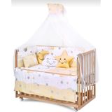 Jasmin Beşik Uyku Seti Sarı Yıldızlı 10 Parça + Cibinlik ve Aparatı Hediye - Sarı - Beyaz - 60 x 120 cm