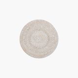 Jasmin Concepts Rattan Beyaz Eskitme Yuvarlak Amerikan Servis