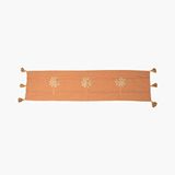 Jasmin Concepts Terracotta Keten Palmiye Nakışlı Runner Turuncu