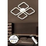 Jasmin White Gold Kumandalı 3 Renk Modern Plafonyer LED Avize - Beyaz - Altın
