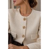 jasmina store Gold Kristal Taşlı Çiçek Desenli Metal Dikme Düğme [5adet]