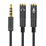 Jasmine Glow® 1 Erkek 2 Dişi 35 Mm Kulaklık Ve Mikrofon Ayırıcı Çoklayıcı Aux Kablo