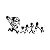 Jason Voorhees Koşan Aile Komik Sticker 17X17 Cm Siyah