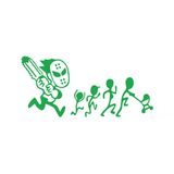 Jason Voorhees Koşan Aile Komik Sticker 17X17 Cm Yeşil