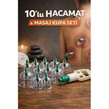 JASPER 10'lu Hacamat Seti, Vakumlu Masaj Kupası Ve Hacamat Vakum Pompası