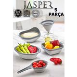 JASPER 5'li Akordiyon Katlanır Süzgeç Mutfak Çeyiz Seti JPR-0108